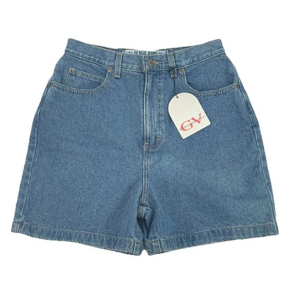 Gloria Vanderbilt VTG Y2K Denim Bareback Jean Shorts High Rise Mom Size 12P 28W - Picture 1 of 7